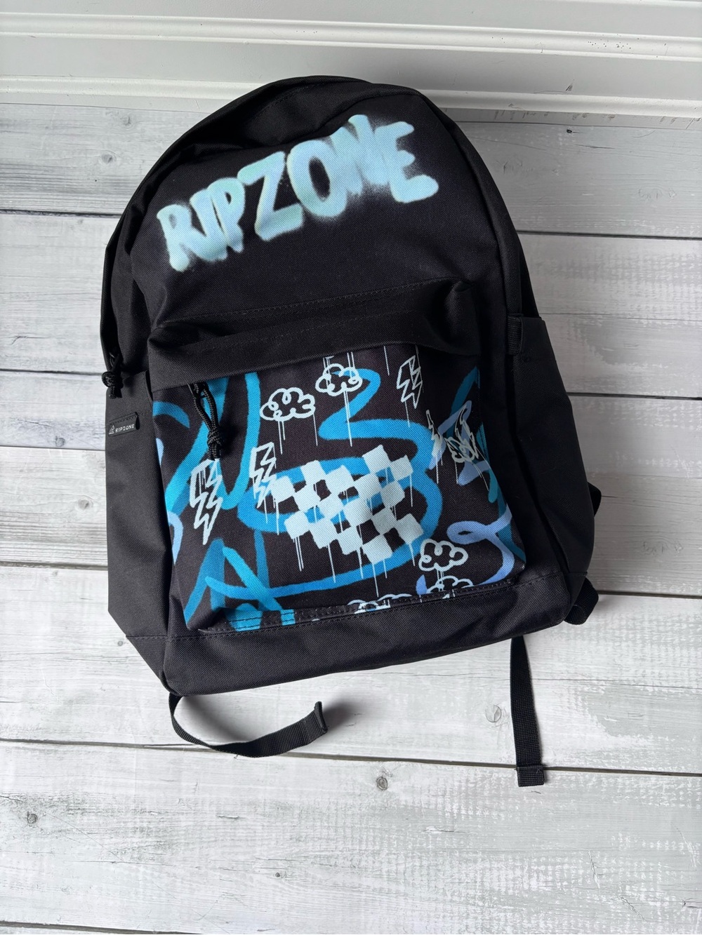 Ripzone Newton 15L School Backpack with Blue Graffiti Front